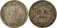 Switzerland 1/2 Franc Bern, Silver, KM:23 -