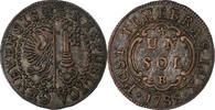SWISS CANTONS Sol GENEVA, Billon, KM:87 -