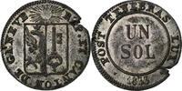 SWISS CANTONS Sol GENEVA, Billon, KM:120 -