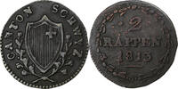 SWISS CANTONS 2 Rappen SCHWYZ, Bern, Billon, KM:62 -