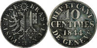 SWISS CANTONS 10 Centimes Swiss Cantons, Geneva, Billon, KM:128 -