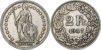 Switzerland 2 Francs Helvetia, Bern, Silver -