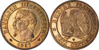 France 2 Centimes Coin, Napoleon III, Lille, Bronze, KM:776.7 -
