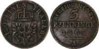 Prussia 3 Pfennige Wilhelm I, Berlin, Copper -