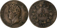 French Antilles 5 Centimes Louis-Philippe, Paris, Bronze -