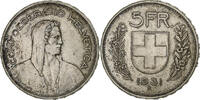 Switzerland 5 Francs Herdsman, Bern, Silver -