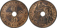 French Indochina 1 Centième Paris, Bronze -