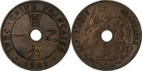 French Indochina 1 Centième Paris, Bronze -