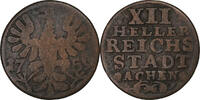German States 12 Heller City of Aachen, Bronze -