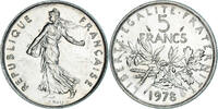 France 5 Francs Coin, Semeuse, Paris, Nickel Clad Copper-Nickel -