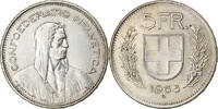 Switzerland 5 Francs Herdsman, Bern, Silver -