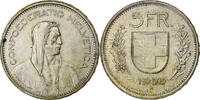 Switzerland 5 Francs Herdsman, Bern, Silver -
