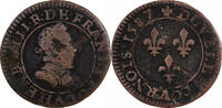 France Double Tournois Henri III, Paris, Copper -