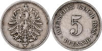 Germany 5 Pfennig Wilhelm I, Berlin, Copper-nickel -
