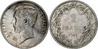 Belgium 2 Francs Albert I, Brussels, Silver -