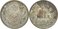 GERMANY - EMPIRE 1/2 Mark Coin, Berlin, Silver, KM:17 -