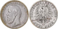 Grand Duchy of Baden 2 Mark Friedrich I, Karlsruhe, Silver -