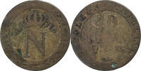 France 10 Centimes Napoleon I, Strasbourg, Billon -