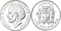 Jamaica 5 Dollars Norman W. Manley, Franklin Mint, Proof, Silver -