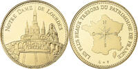 France Medal Notre Dame de Lourdes, Utrecht, Copper-Nickel Gilt -