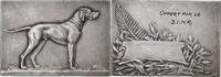 France Plaquette S.I.N.R., chien, Silvered bronze, Cariat -