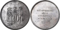 France Medaille Bicentenaire de la Révolution Française, Silvered bronze -