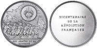France Medaille Bicentenaire de la Révolution Française, Silvered bronze -