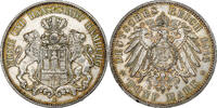 Free city of Hamburg 5 Mark Hamburg, Silver, KM:610 -