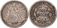 United States 1 Dime Seated Liberty, Philadelphia, Small Date, Silver -