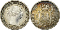 Spain 1 Réal Isabel II, Seville, Silver, KM:598.3 -