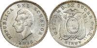 Ecuador 1/2 Decimo Heaton, Silver, KM:55.2 -