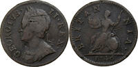 United Kingdom Farthing George II, 1 Farthing, London, Copper, KM:581.2 -