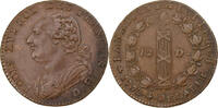 France 12 deniers françois Louis XVI, 12 deniers François, Lyon, Copper -