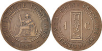 French Indochina Cent Coin, Bronze, KM:1, Lecompte:39 -