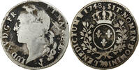 1/2 Ecu de Béarn au bandeau 1748 Pau Frankreich Louis XV, Pau, Silber, S S