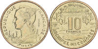 Comoros 10 Francs Paris, Pattern, Aluminum-Bronze, KM:E4 -