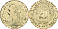 Comoros 20 Francs Paris, Pattern, Aluminum-Bronze, KM:E5 -