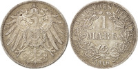 GERMANY - EMPIRE Mark Coin, Wilhelm II, Stuttgart, Silver -