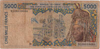 West African States 5000 Francs Banknote, KM:113Ad -