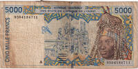 West African States 5000 Francs Banknote, KM:113Ad -