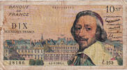 France 10 Nouveaux Francs Richelieu, C.253, Fayette:57.22 -
