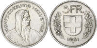 Switzerland 5 Francs Bern, Silver, KM:40 -