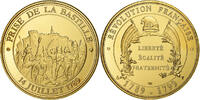 France Medaille Révolution Française, Prise de la Bastille, Copper-Nickel Gilt -
