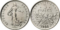 France 5 Francs Coin, Semeuse, Paris, série FDC, Nickel Clad -
