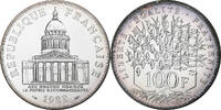 France 100 Francs Coin, Panthéon, Paris, série FDC, Silver -