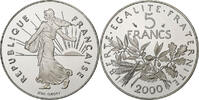 France 5 Francs Coin, Semeuse, Paris, Proof / BE, Nickel Clad -