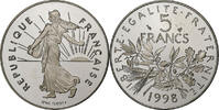 France 5 Francs Coin, Semeuse, Paris, Proof / BE, Nickel Clad -