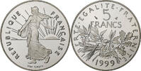 France 5 Francs Coin, Semeuse, Paris, BE, Nickel Clad -