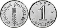 France Centime Coin, Épi, Paris, BU, Stainless Steel, KM:928 -