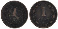 Netherlands Cent Coin, William III, Bronze, KM:107.1 -